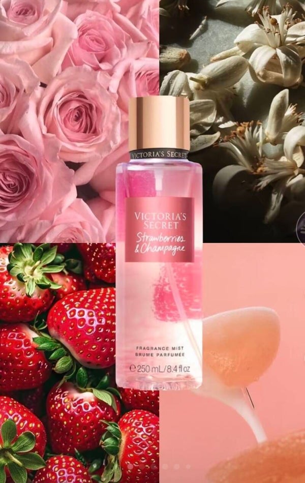 Brume fraîche corps et cheveux (fraise et champagne)