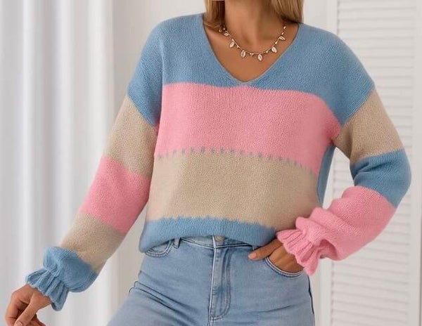Pull V couleurs