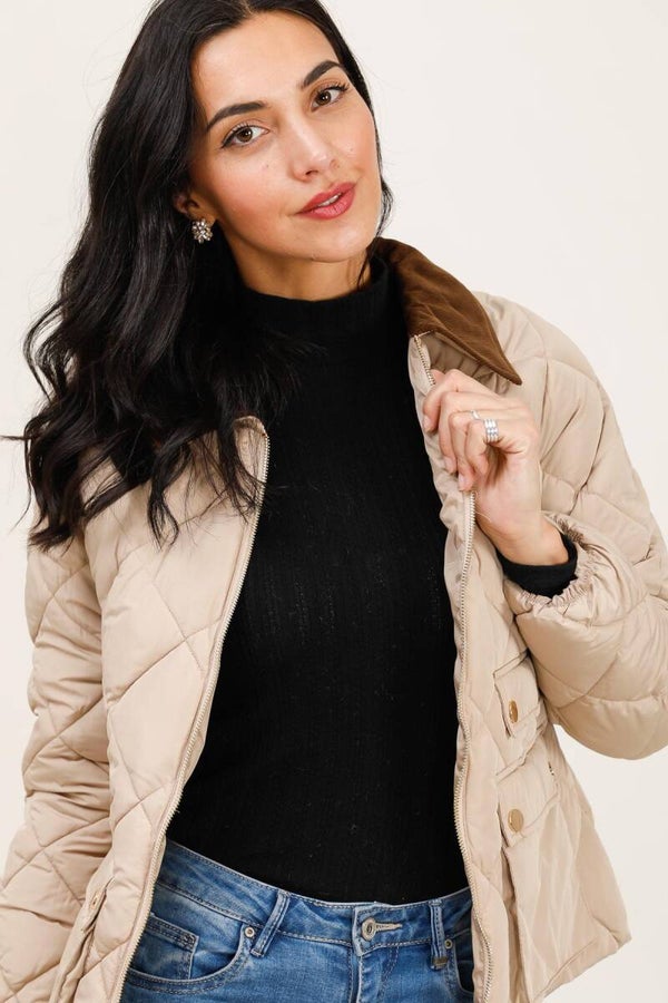 Parka doudoune matelassée col velours