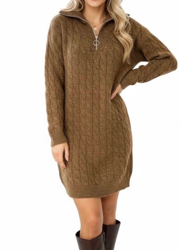 Robe pull maille zippé