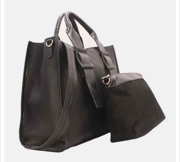 Grand cabas avec pochette suédine