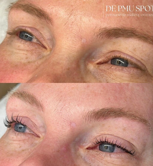 Lashlift before en after, voor en na wimperlift