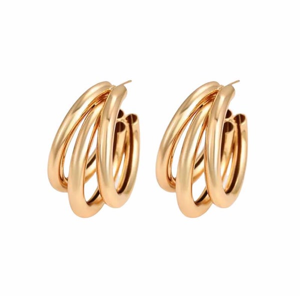 Gold Layered Hoop Earrings