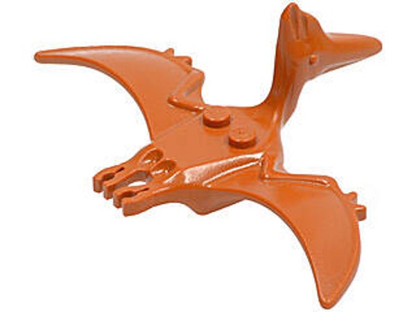 Dark Orange Dinosaur Pteranodon with 2 Studs