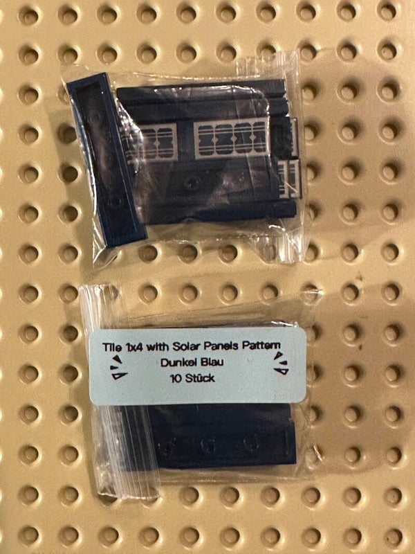 ETN. Tile 1 x 4 with Solar Panels Pattern