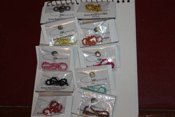 Bead Chain Set. 10 colours 20 pairs of each. 200 eye pairs