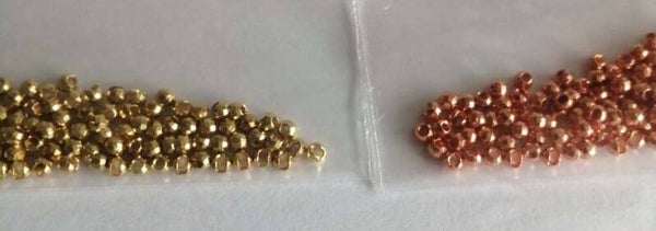 Tungsten Beads 2.5mm Disco Facetted Slotted Copper 100