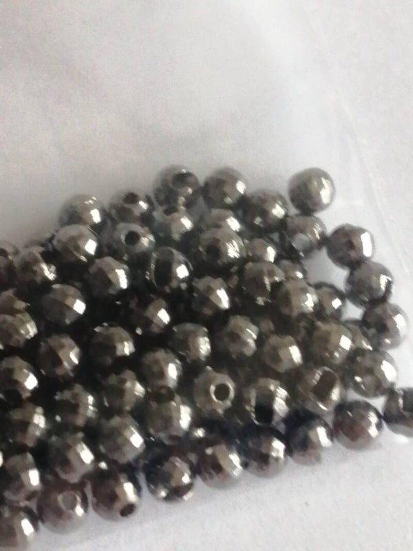 Tungsten Beads 3.5mm Disco Facetted Slotted Black Nickel 100