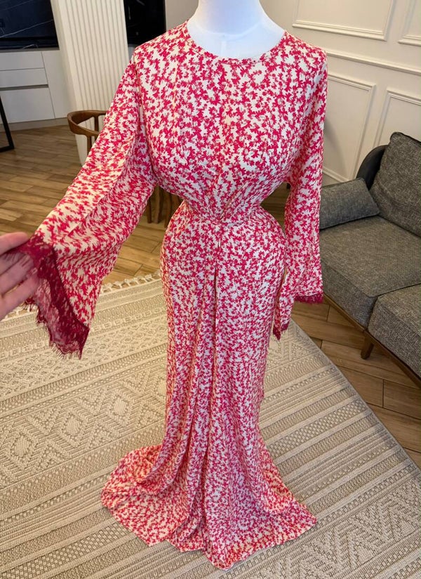 Maxidress long-sleeved