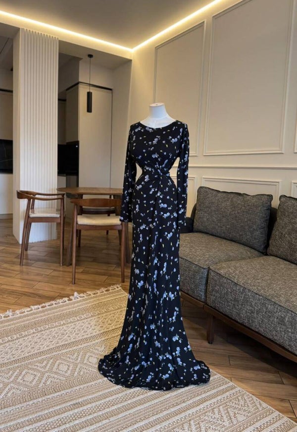 Maxidress long-sleeved