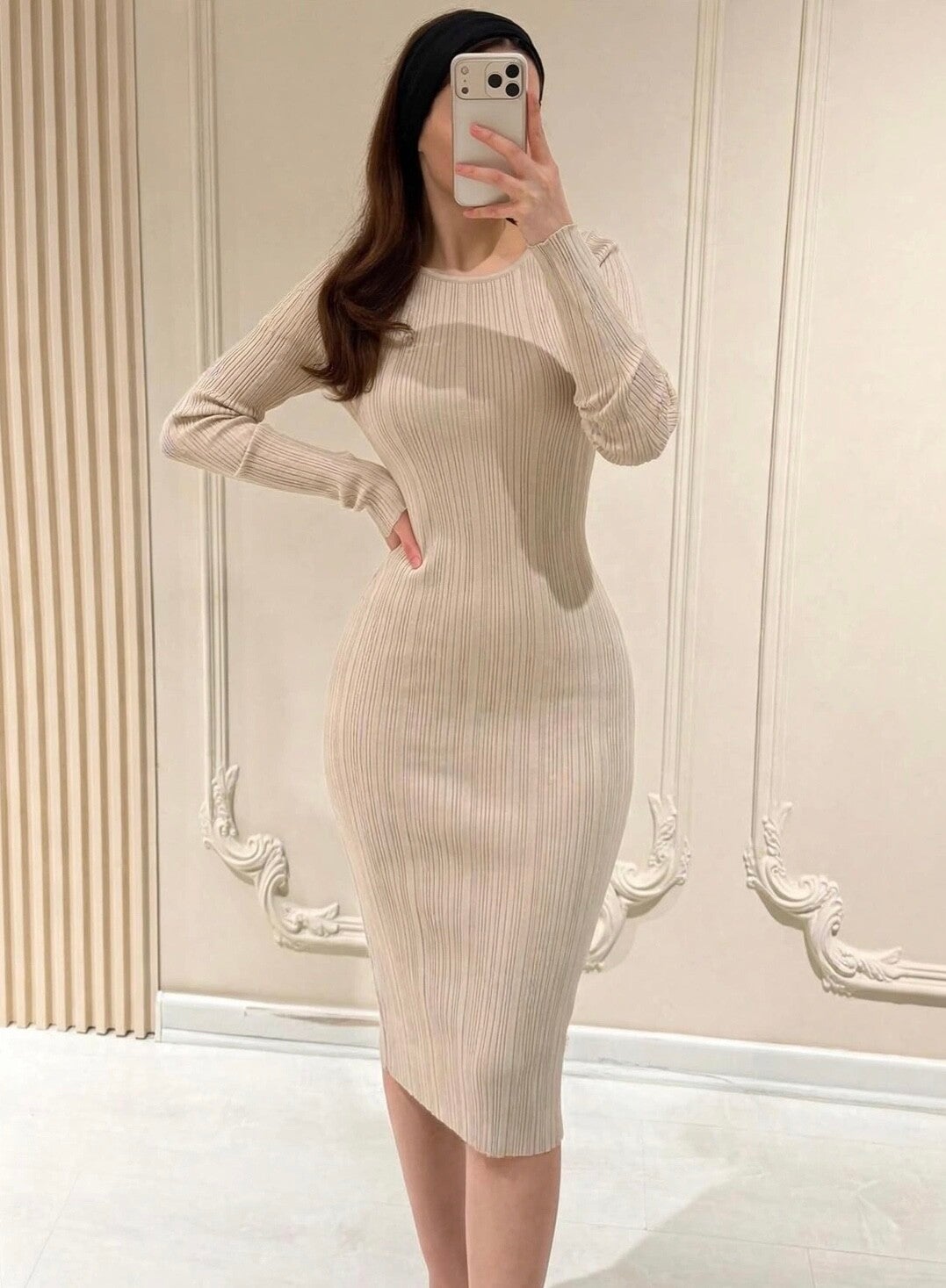 Midi Dress beige