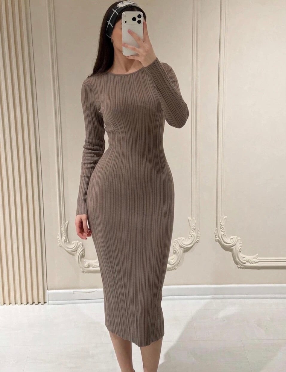 Midi Dress taube