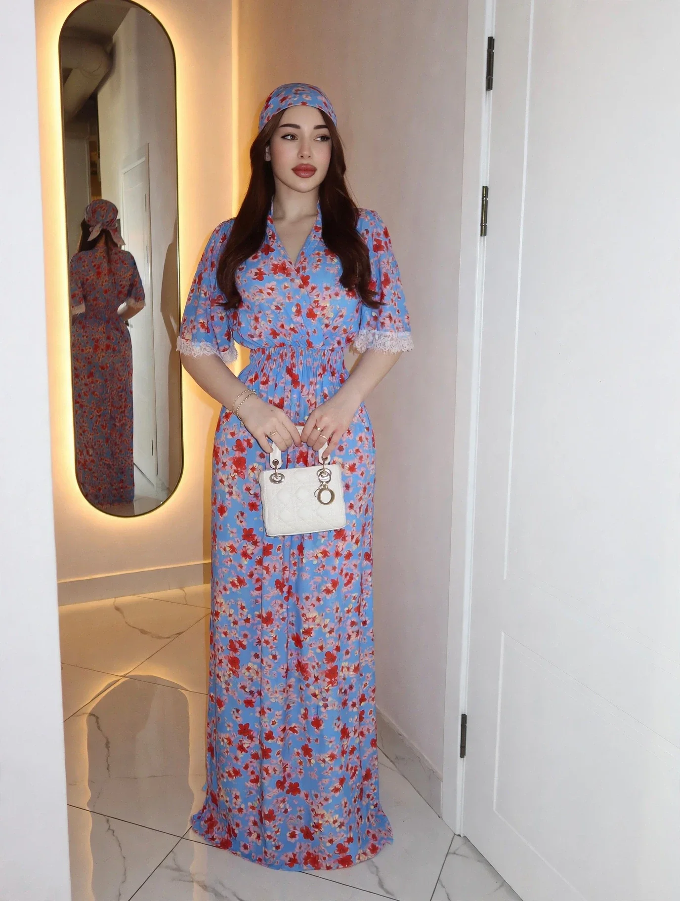 Dress With Small Scarf