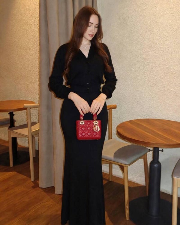 Black Cardigan Set