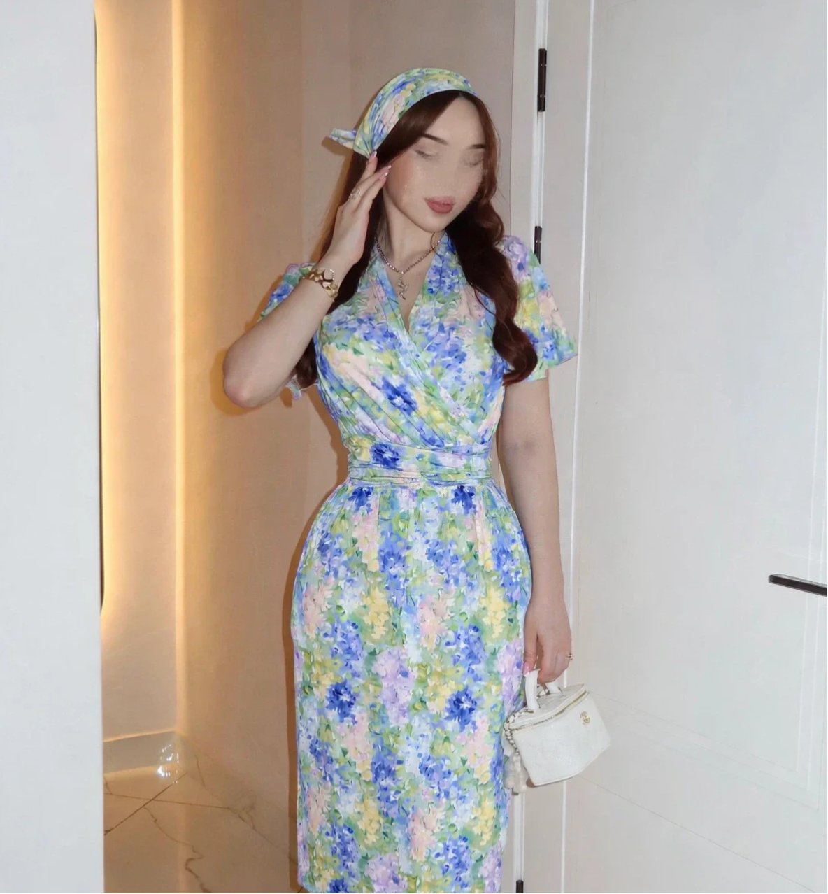Wrap Dress With Scarf