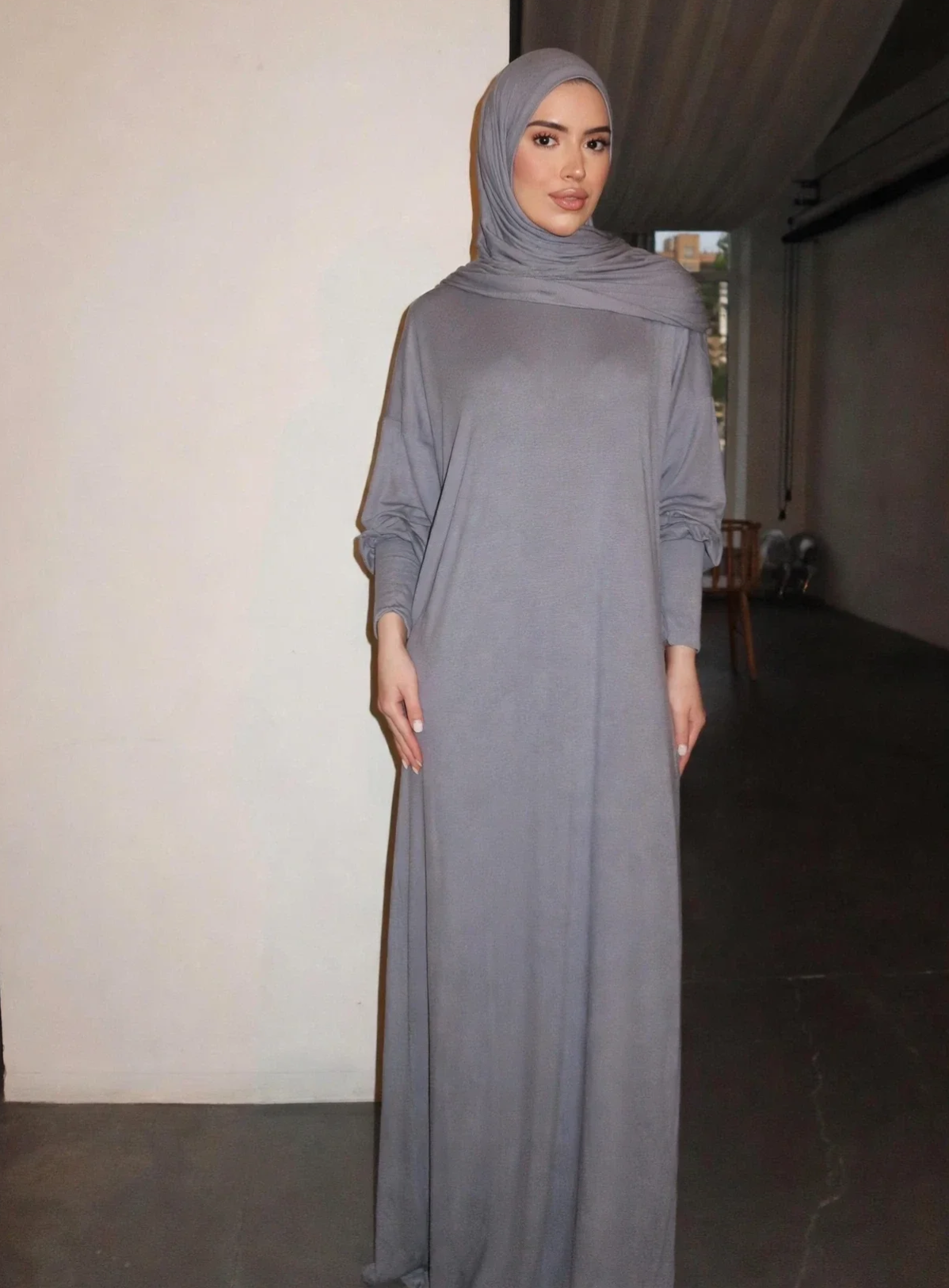 Abaya With Sewed On Scarf