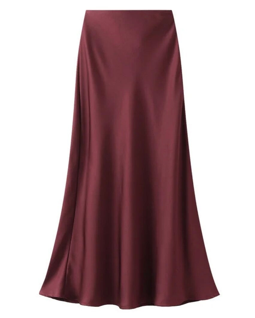 Maxi Satinrock bordeaux