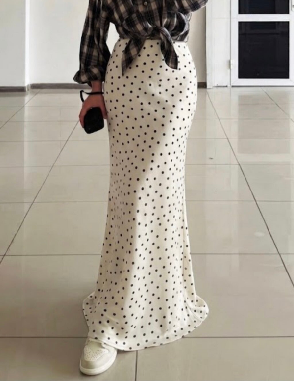 Linen Skirt Polka