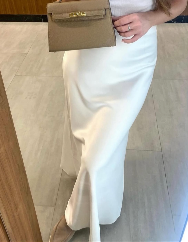 White Satin Skirt