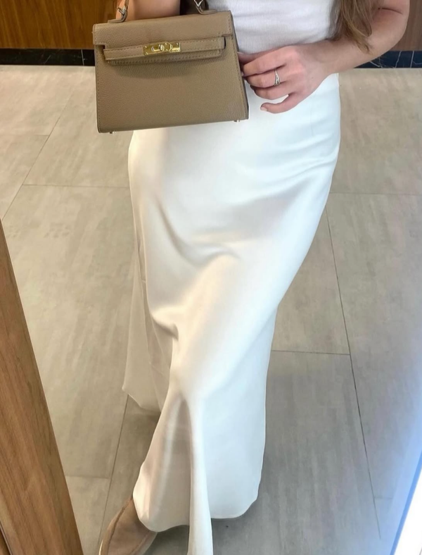 White Satin Skirt
