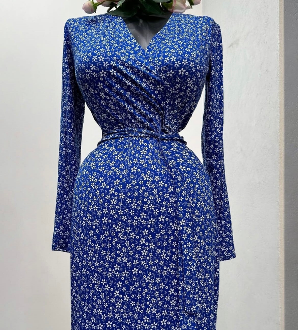 Wickelkleid gemustert