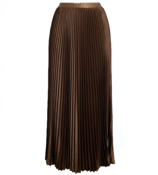 Maxi Pliseerock braun