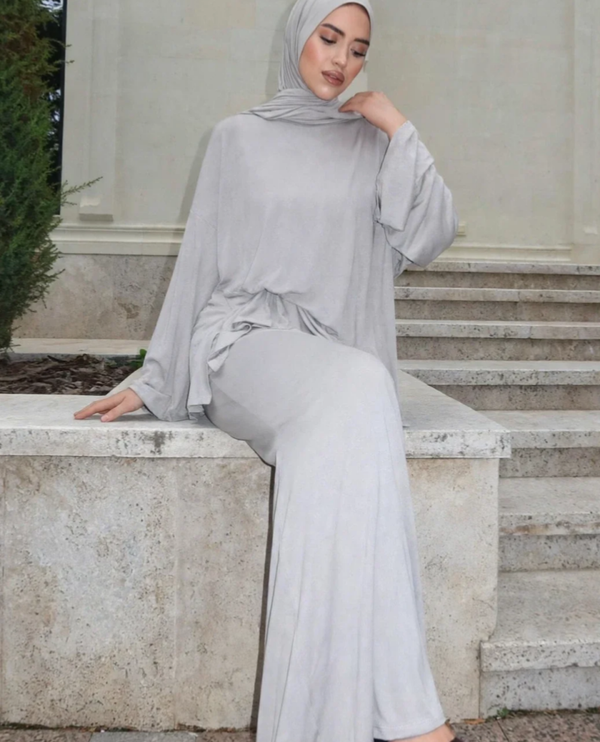 Three Piece With Sewed On Scarf