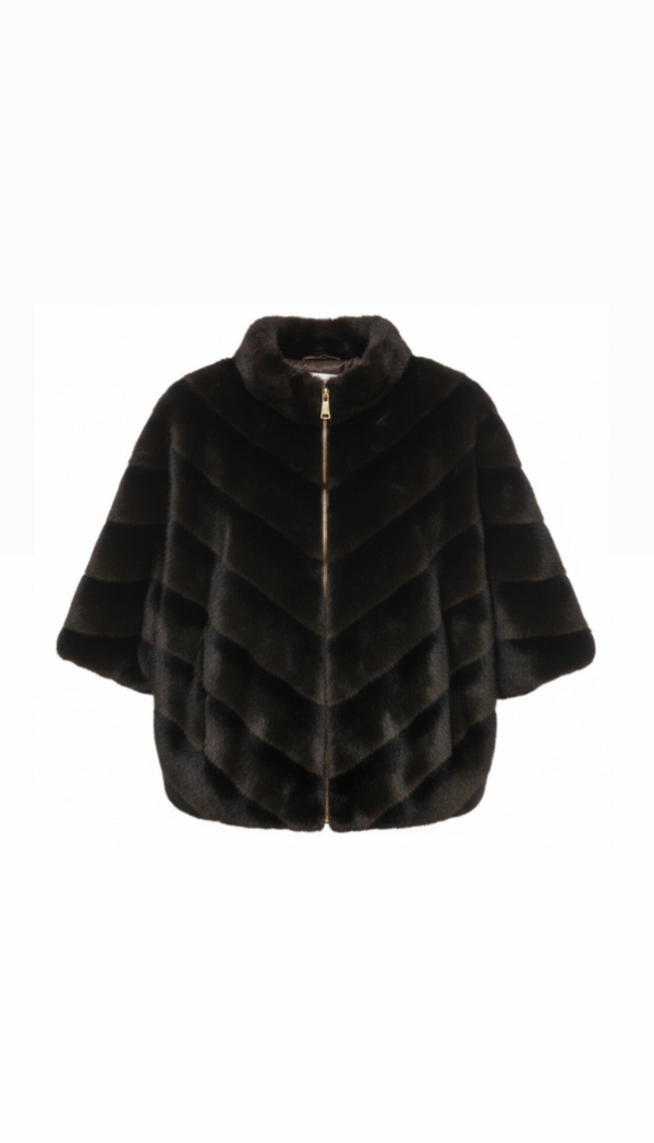 Luxe Felljacke mit kurzen Ärmeln