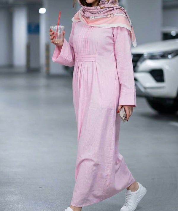 Linen Abaya pink