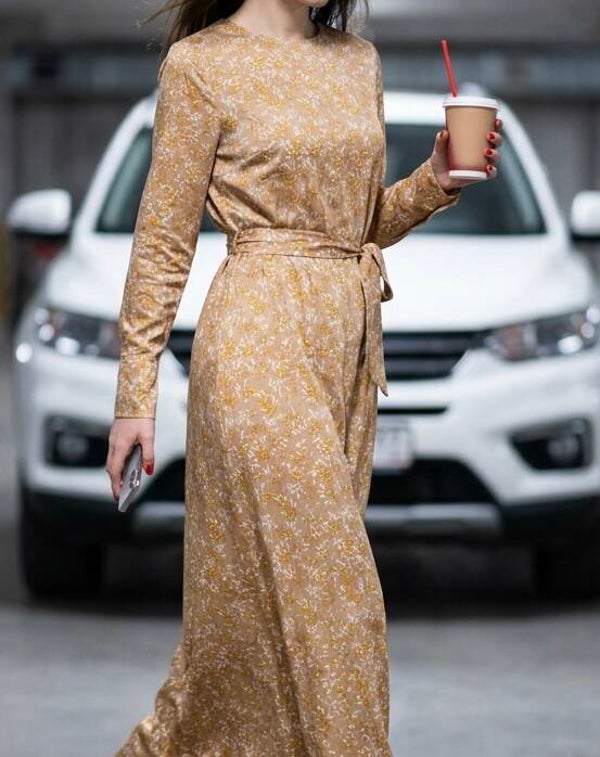 Maxidress with belt