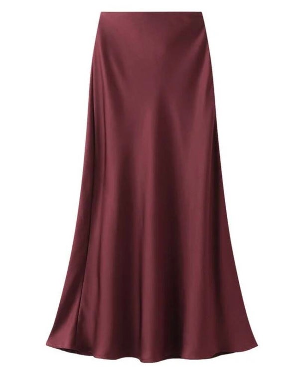 Maxi Satinrock bordeaux