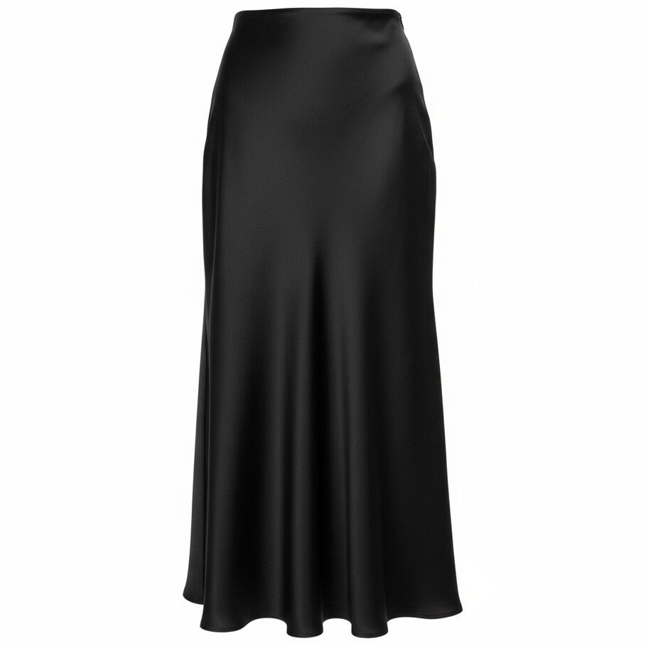 Maxi Satinrock schwarz