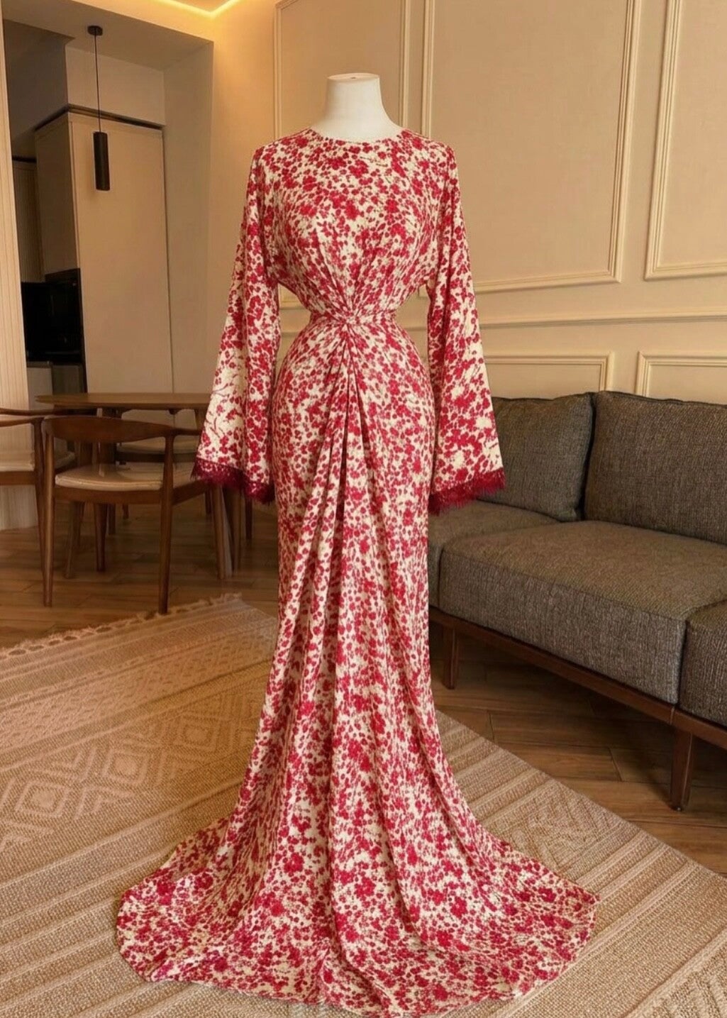 Maxidress long-sleeved