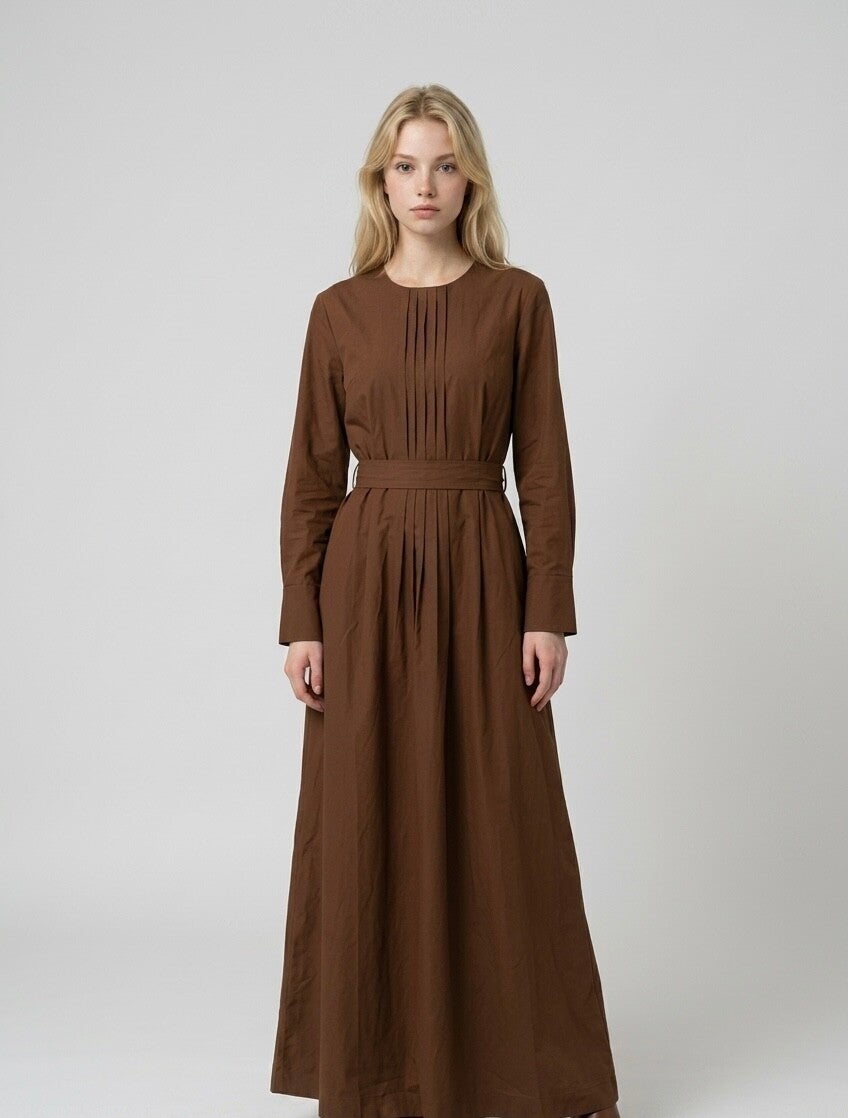 Linen Abaya brown