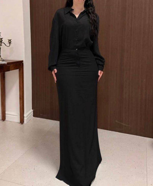 100% Linen Set black