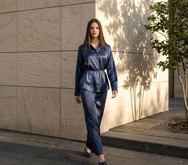 Zweiteiler Satin Marine