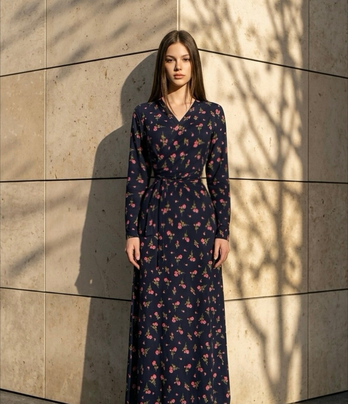 Wickelkleid gemustert