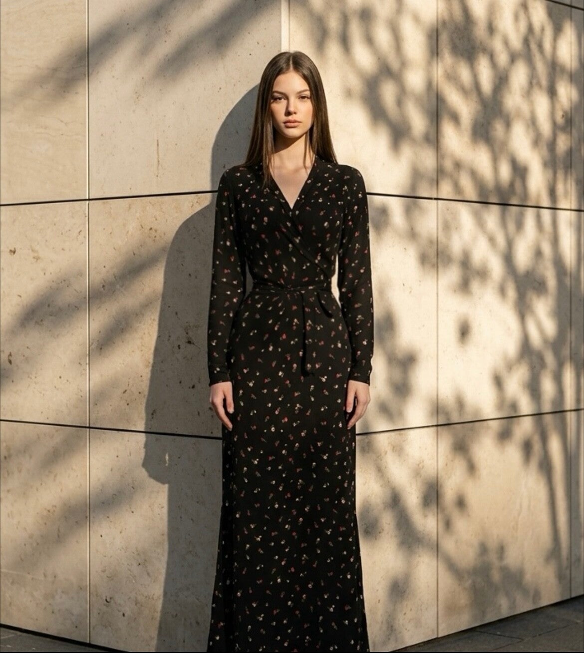 Wickelkleid gemustert