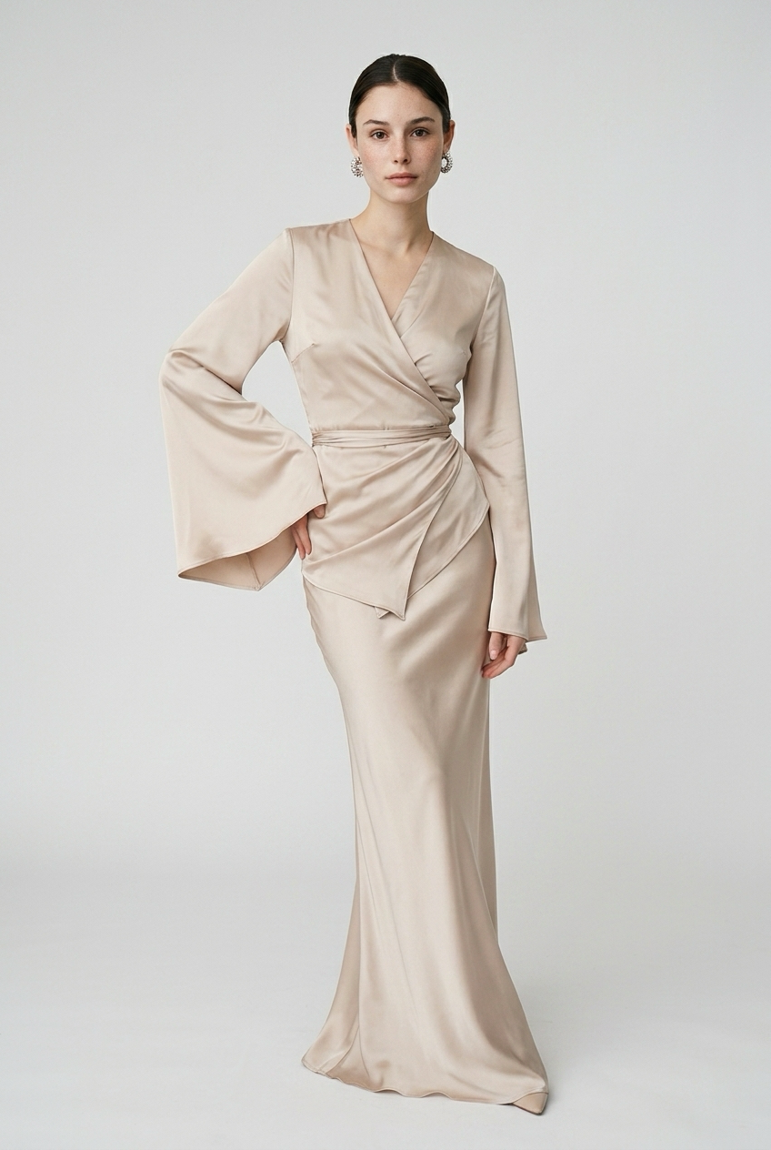 Zweiteiler Satin Creme