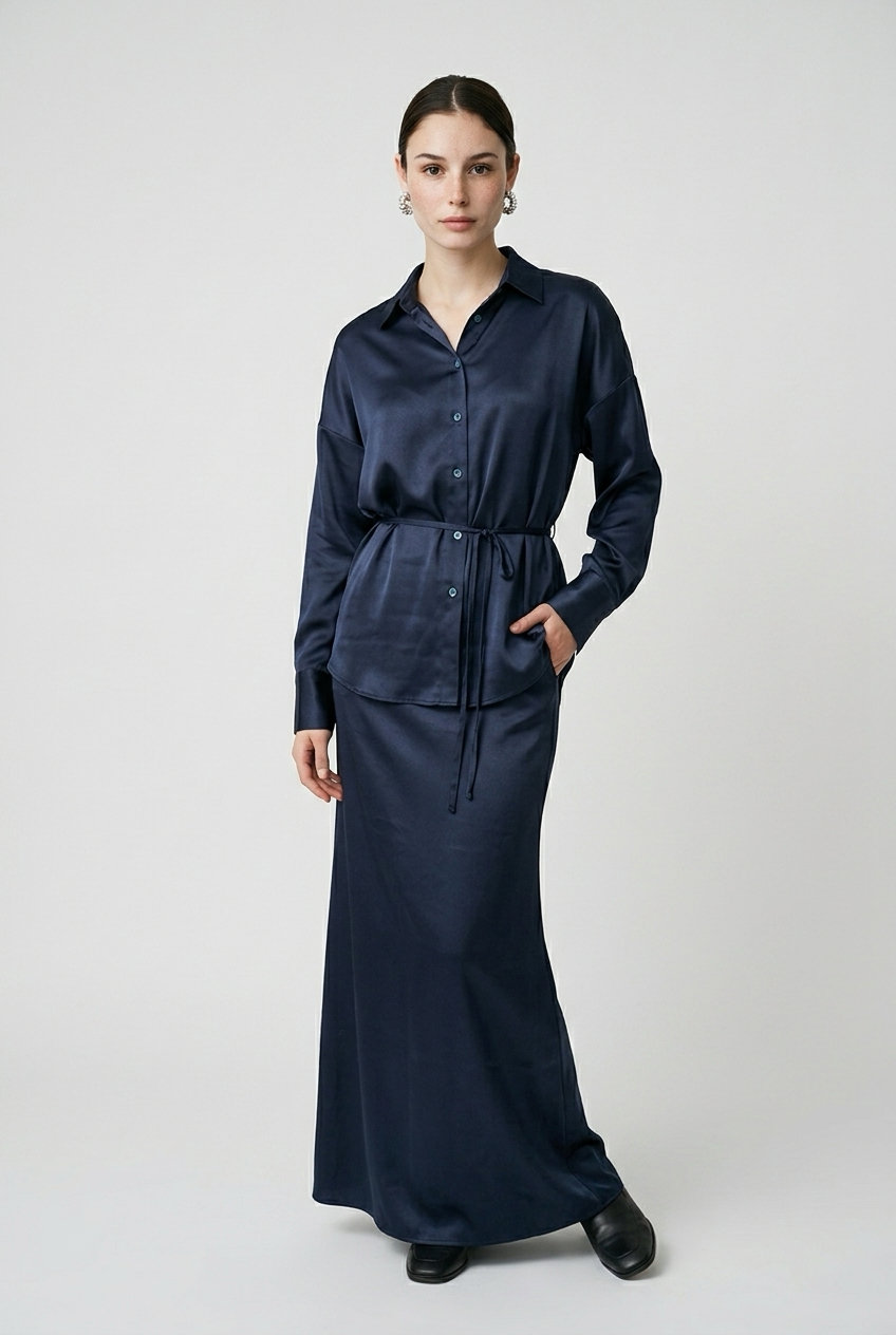 Zweiteiler Satin Marine