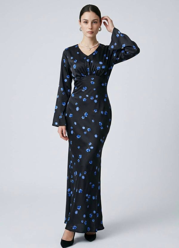 Satinkleid Maxi