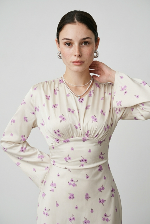 Satinkleid Maxi
