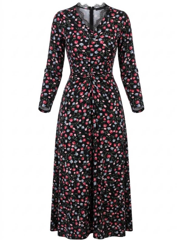 Maxikleid Jersey mit Spitze