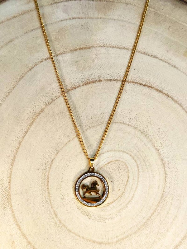 Collier cheval et strass