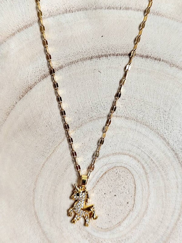 Collier licorne strass