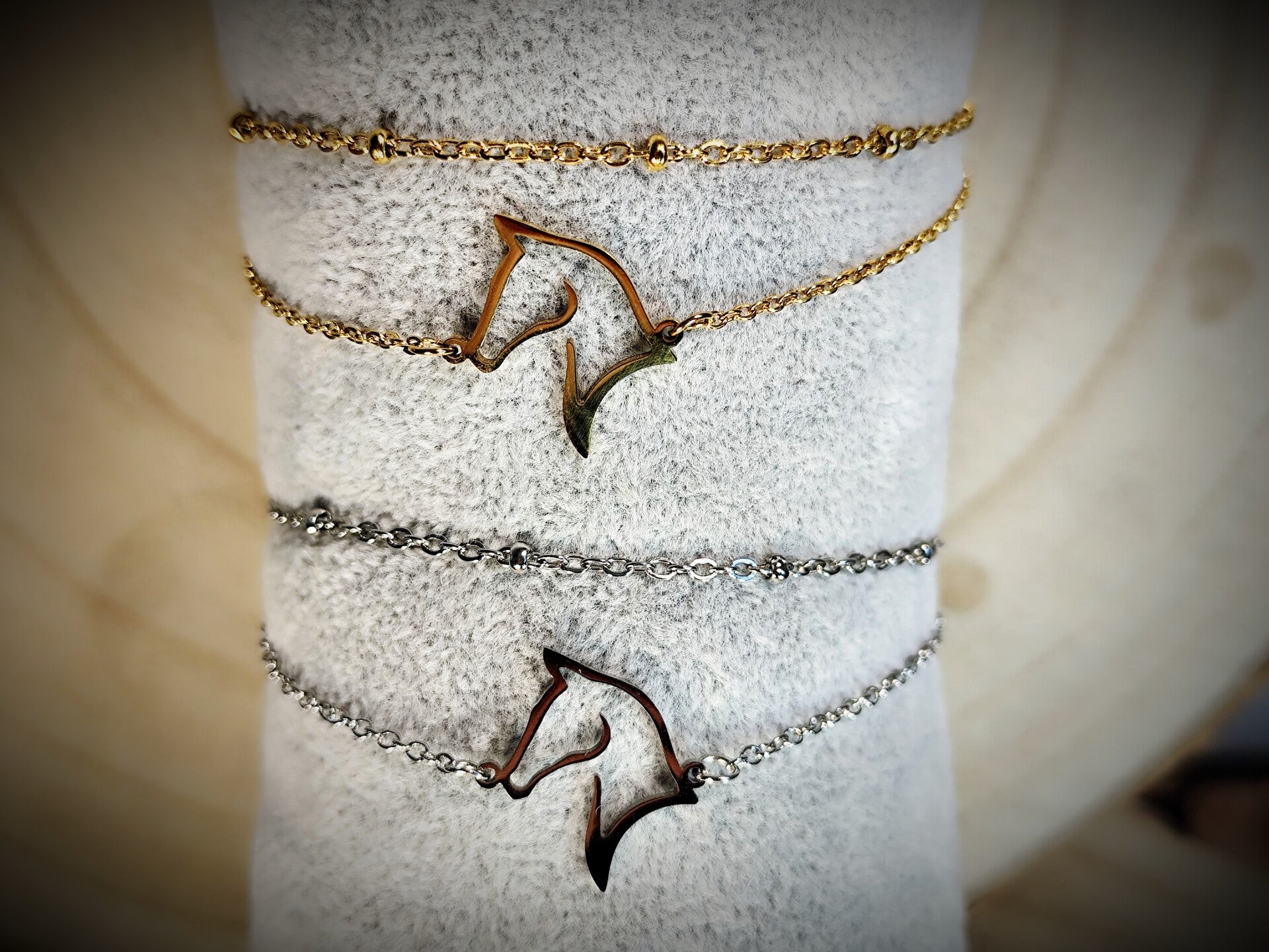 Bracelet tête de cheval 2 chaînes