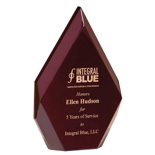Rosewood High Gloss Engraved Diamond Plaque