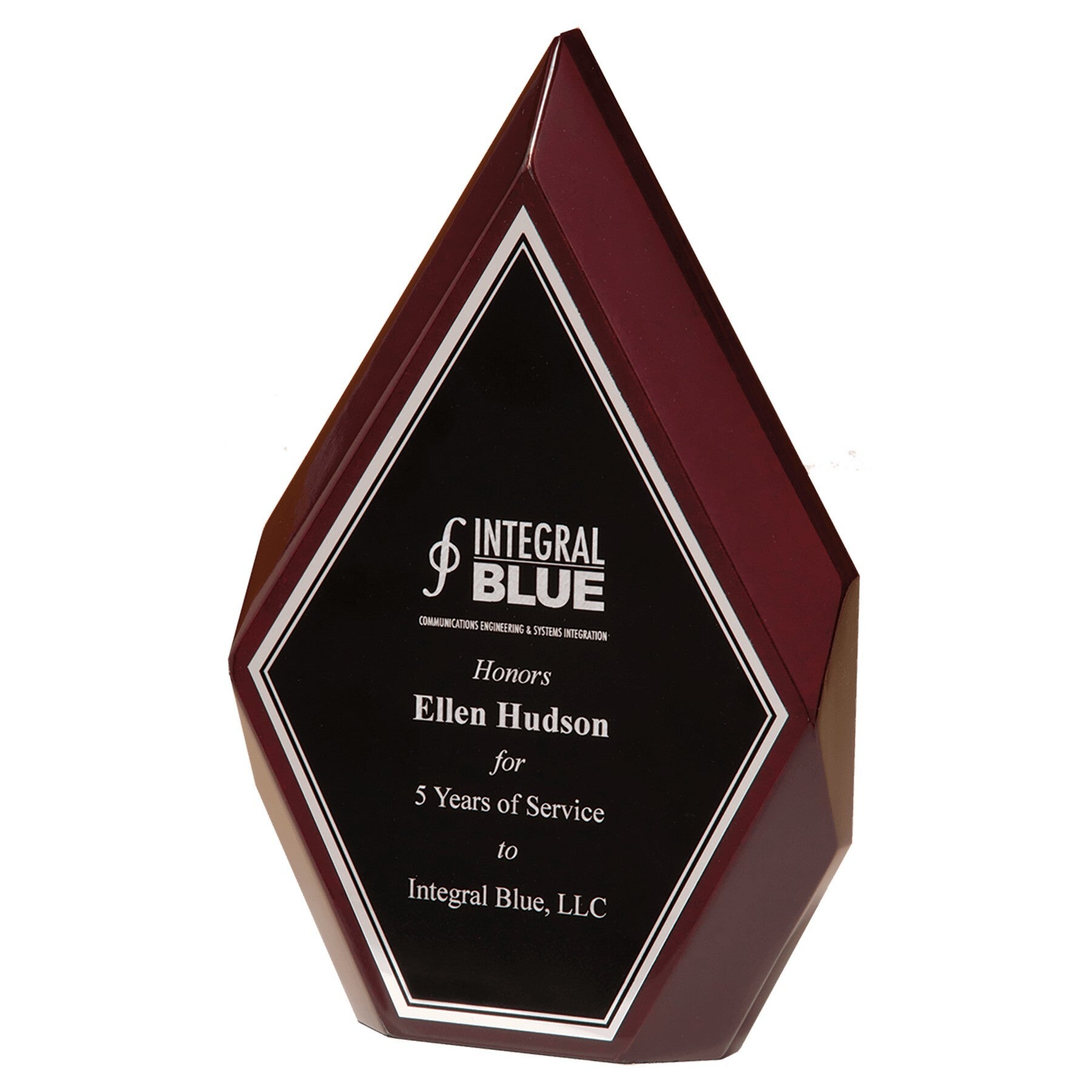 Rosewood High Gloss Diamond Plaque with Silver Plate