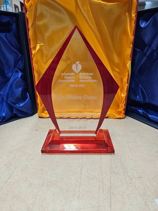 Flame Series Acrylic with Red Accented Upright and Base