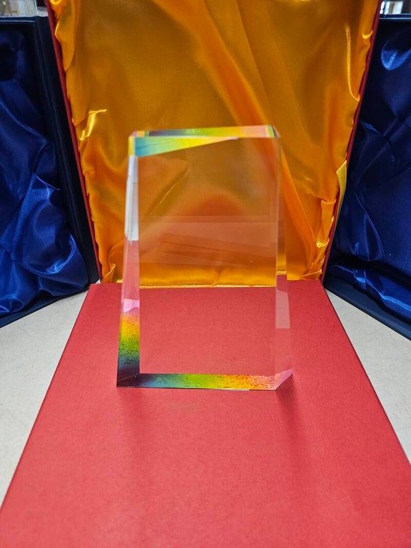 Rainbow effect thick acrylic award